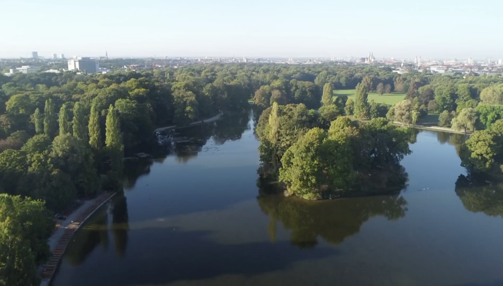 Drone Footage Of Englisher Garten 